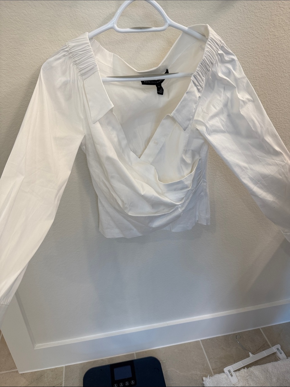 White House Black Market White off the shoulder Blouse